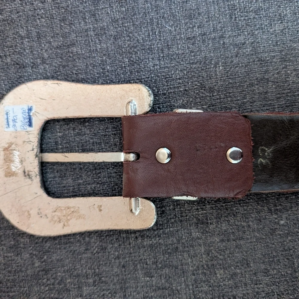 Kippys Brown Studded Belt with Silver Accents..32